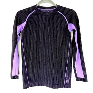 Spyder Purple Black Compression Top Long Sleeve M
